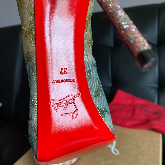 Christian Louboutin Top Top 120 Glitter Booties - Picture 7 of 11